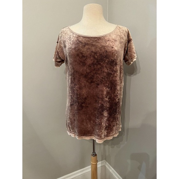 We The Free Doran Washed Velvet Oversized Tee Brown/ Black Tie Dye Boho Sz XS - Picture 2 of 5